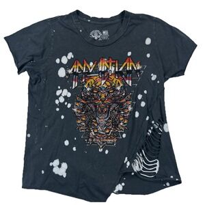 T-shirt Donna Affliction Big Love – Manica Corta Con Cuore Tatuaggio Biker Rosso - Foto 2